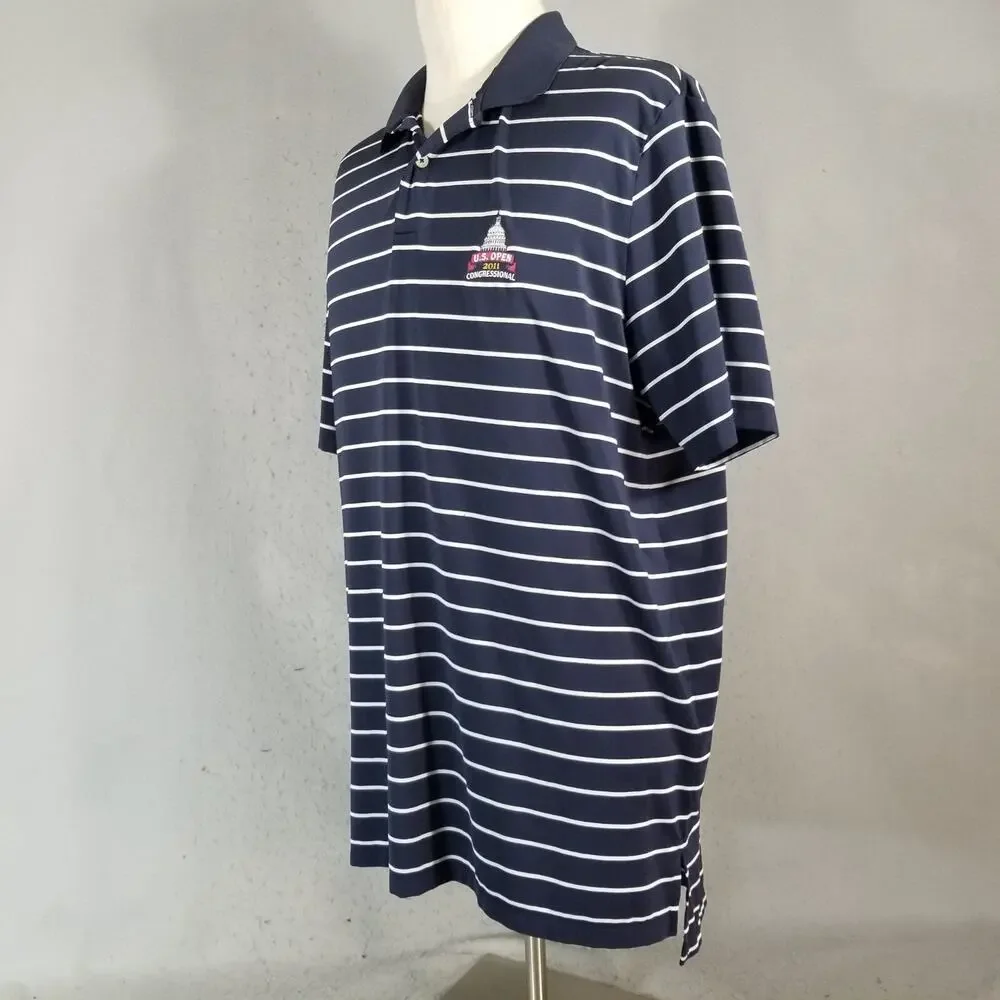 RLX Ralph Lauren Golf Polo Shirt‎ Mens XL Blue US Open Dri Fit Stretch